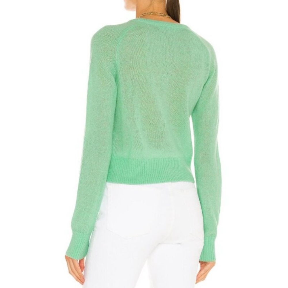 NWT RE/DONE 60S Wool Alpaca Knit Button Down Cardigan Sweater in Spearmint - Picture 2 of 13